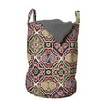 thumbnail image 1 of Geometric Laundry Bag, Traditional Japanese Chevron with Spirals Blooms Boho Eastern Pattern, Hamper Basket with Handles Drawstring Closure for Laundromats, 13" x 19", Multicolor, by Ambesonne, 1 of 4