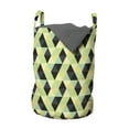 thumbnail image 1 of Geometric Laundry Bag, Triangles and Rhombuses with Many Colors Abstract Grid Style Retro Illustration, Basket with Handles Drawstring Closure for Laundromats, 13" x 19", Multicolor, by Ambesonne, 1 of 4