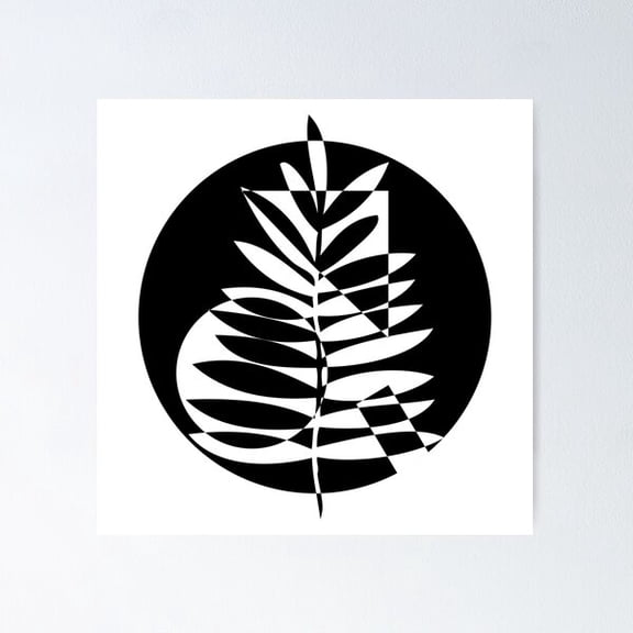 Geometric Leaf - 2 Poster Wall Art, Modern Wall Decor For Living Room Bedroom, 30x30 UNFRAMED