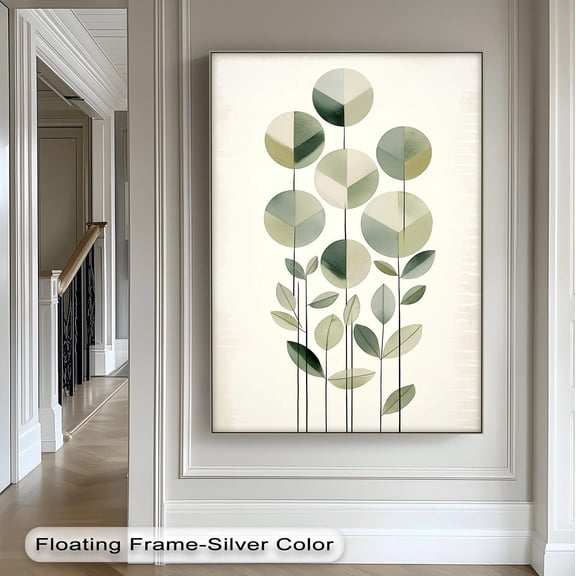 Geometric Leaf Art Modern Art Wall Decor, Unframed Paper Print