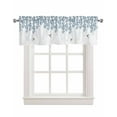 thumbnail image 1 of Geometric Leaves Linen Curtain Valance for Bedroom/Bathroom/Kitchen/Office/Living/Dining Room Windows,Spring Botanical Birds Modern White Rod Pocket Topper Drapes Decorative Cafe Drapery Panel 60x18, 1 of 6