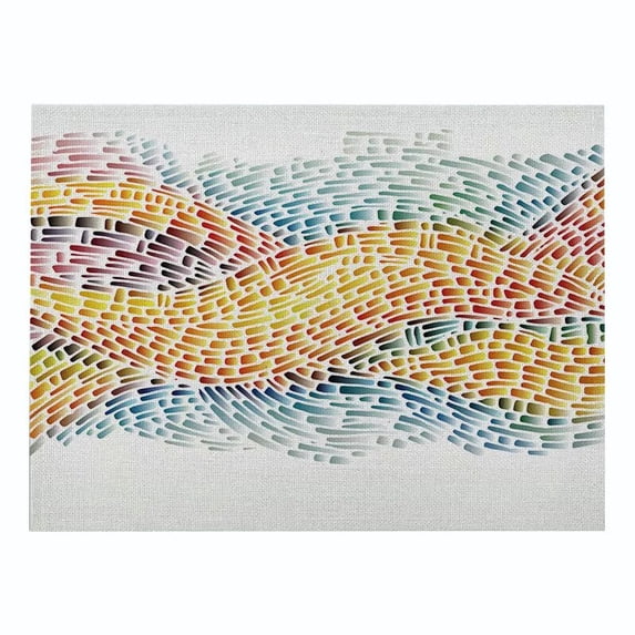 Geometric Letters kitchen Placemat Colored Cotton Linen Table Mats Abstract Pattern Waterproof Western Placemat Coasters