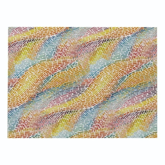 Geometric Letters kitchen Placemat Colored Cotton Linen Table Mats Abstract Pattern Waterproof Western Placemat Coasters