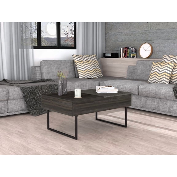 Geometric Lift Top Coffee Table with Concealed Storage (40.94" W x 25"D)