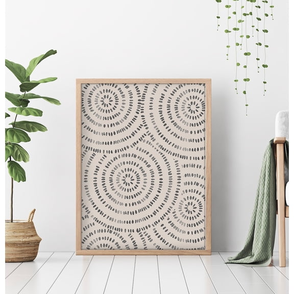 Geometric Line Art Print, Mid Century Modern Boho Wall Decor Unframed Paper Print