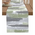 thumbnail image 1 of Geometric Line Paint Sage Green Table Runner Cotton Linen Wedding Decor Tablecloth Festival Kitchen Decor Table Runner, 1 of 3