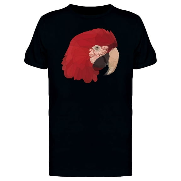Geometric Lines Red Parrot Head T-Shirt Men -Image by Shutterstock, Male Large