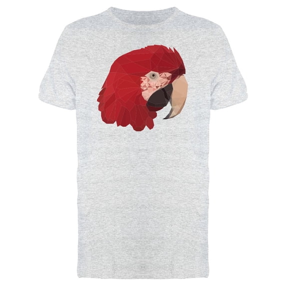 Geometric Lines Red Parrot Head T-Shirt Men -Image by Shutterstock, Male XX-Large