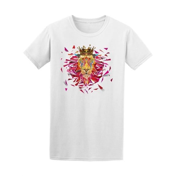 Geometric Lion Low Polygonal T-Shirt Men -Image by Shutterstock, Male 3X-Large