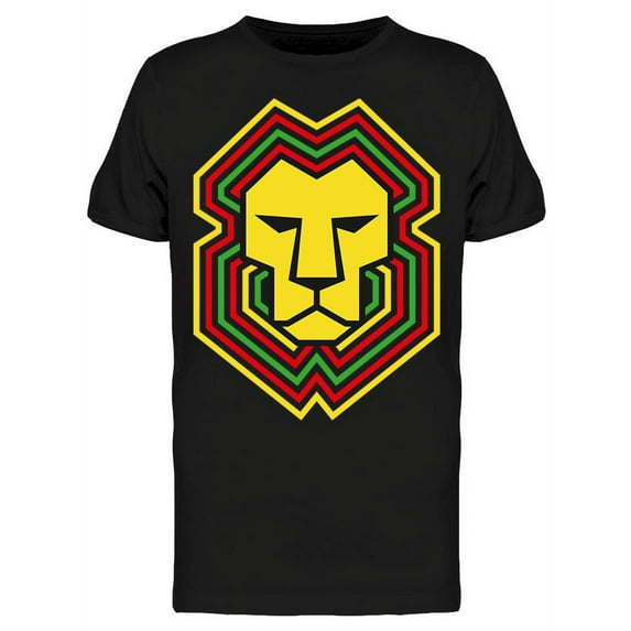 Geometric Lion Rastafarian Color T-Shirt Men -Image by Shutterstock, Male Large