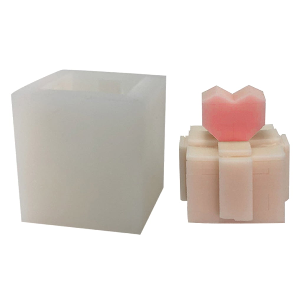 Christmas Gift Box Candle Silicone Mold Geometric Love Gift Box Candle Mold DIY Fondant Chocolate Cake Decorating Tool
