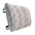 thumbnail image 1 of Geometric Lumbar Pillow, Abstract Form with Triangles Rhombus Zig Zag and Crackles Retro Textured Design, Soft Back Cushion Office Chairs with Adjustable Straps, 14" x 13", Multicolor, by Ambesonne, 1 of 7