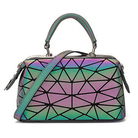 Geometric Luminous Tote Bag Holographich Purses and Handbags Flash Reflactive Crossbody Bag for Women (312-2)