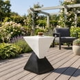 thumbnail image 1 of Geometric MGO Side Table - Black & White Two-Tone Indoor Outdoor Accent Table, 1 of 10