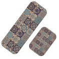 Geometric Mandala Beige Pattern 2 Piece Flannel Bathroom Rug Set, Bath ...