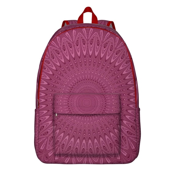 Geometric Mandala Design School Backpack, Ethnic Boho Pattern Daypack for Women with Traditional Tribal Style Print