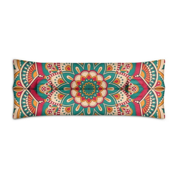 Geometric Mandala Design Seatbelt Pillow for Post Surgery - Plush Mastectomy Car Cushion - Pressure Relief Pad with Exotic Cultural Art