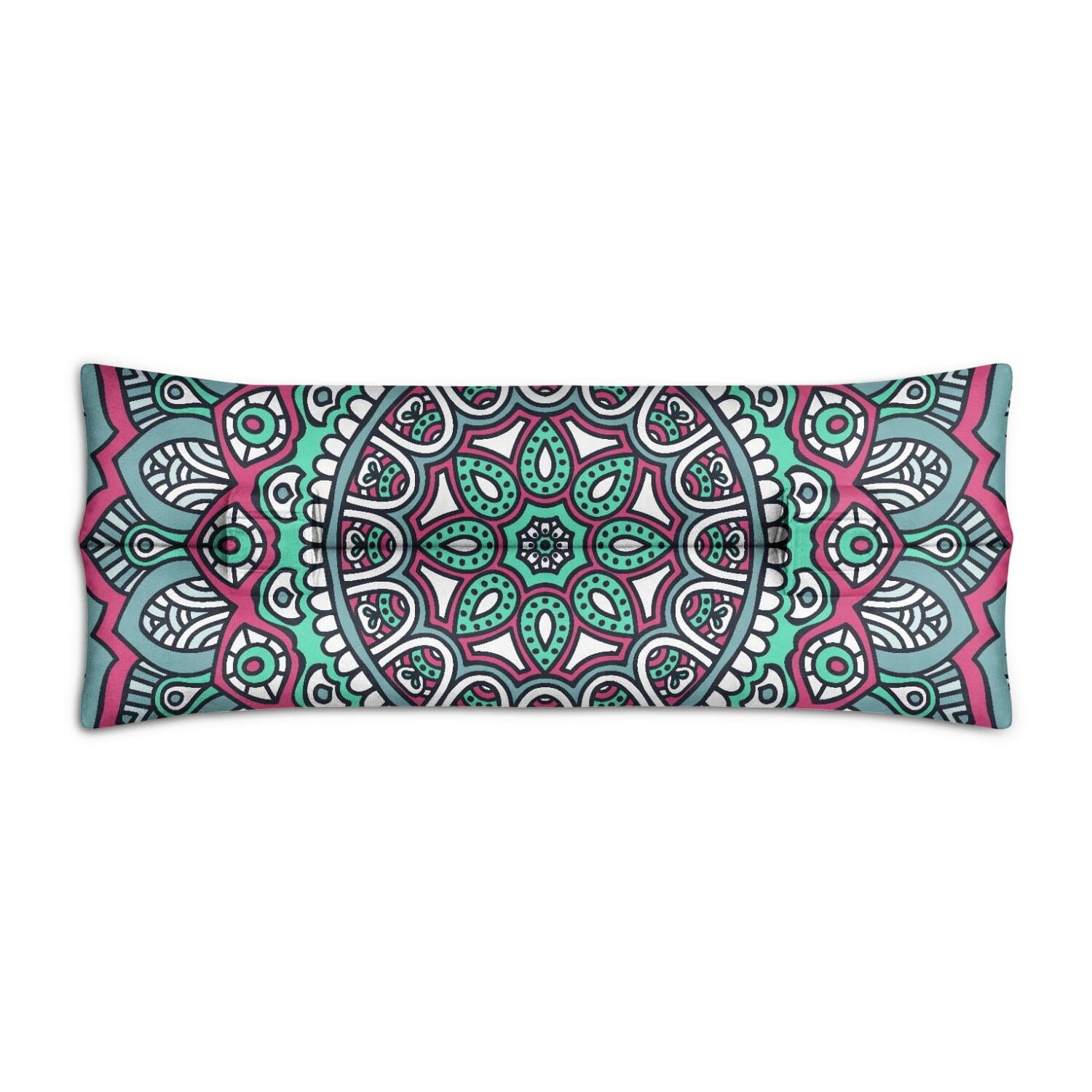 Geometric Mandala Design Seatbelt Pillow for Post Surgery - Plush Mastectomy Car Cushion - Pressure Relief Pad with Exotic Cultural Art