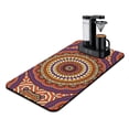 thumbnail image 1 of Geometric Mandala Dish Drying Mat, Abstract Ornamental Absorbent Coffee Bar Mat, Ethnic Inspired Kitchen Counter Protector, 1 of 4
