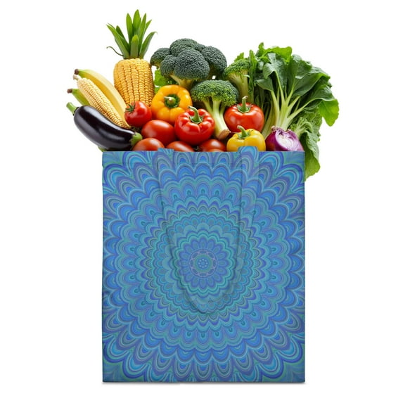 Geometric Mandala Tote Bag – Colorful Abstract Pattern, Eco-Conscious Material