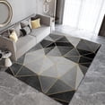 thumbnail image 1 of Geometric Marble Area Rug, Black Gold Marble Indoor Rug, Modern Abstract Art Mats, Non Shedding Moroccan Living Room Rug, Non Slip Washable Rug For Bedroom,Study,Office 4x5ft, 1 of 6