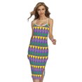 thumbnail image 1 of Geometric Mardi Gras Pattern Printed Cross Back Cami Dress, Mardi Gras Fashion Summer Maxi Sexy Casual Dress For Women, 1 of 4