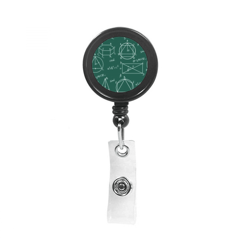 Geometric Mathematical Formula Calculus Retractable Keychain Badge Holder ID Badge