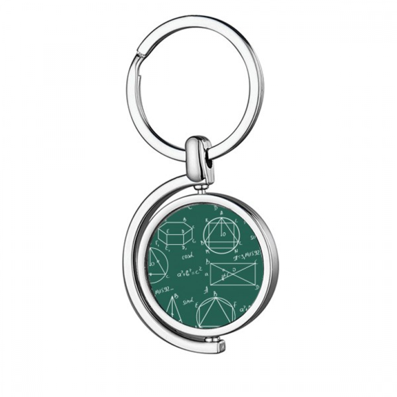 Geometric Mathematical Formula Calculus Rotating Keychain Metal Keyring Holder