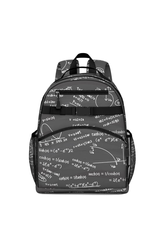 Geometric & Mathematics Backpack - Waterproof Lightweight Student Bag with Ergonomic Padded Straps, Multiple Compartments for School Supplies, Science Lover Gift Idea
