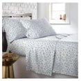 thumbnail image 1 of Geometric Maze Collection, 4-Piece King Size Fitted Sheet and Pillow Cases and Flat Sheet, 14-Inch White King Size Sheets Deep Pocket Set, White Sheets with Blue Pattern, 1 of 7