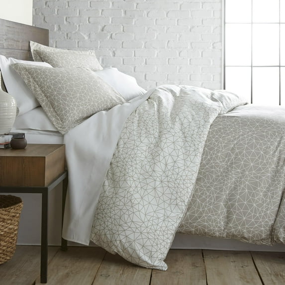 Geometric Maze Reversible Duvet Cover and Sham Set