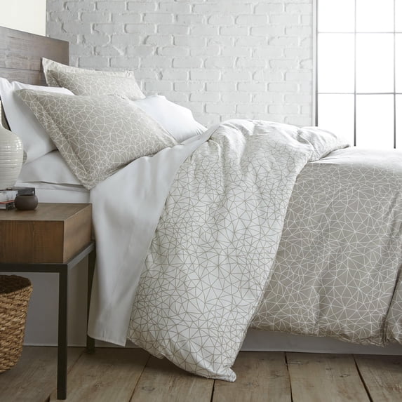 Geometric Maze Reversible Duvet Cover and Sham Set