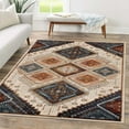 thumbnail image 1 of Geometric Medallion Design Indoor Rug, 4' x 6', White Blue, 1 of 5