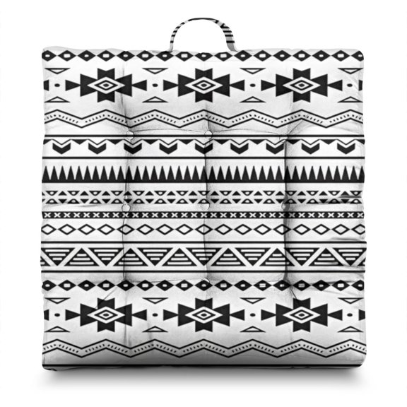 Geometric Meditation Pillow Large 22 Inch Nordic Style Floor Cushion, Minimalist Design, Dutch Velvet for Tatami Seating