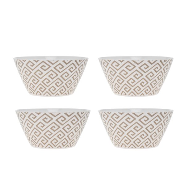 Geometric Melamine Cereal Bowl, Set of 4