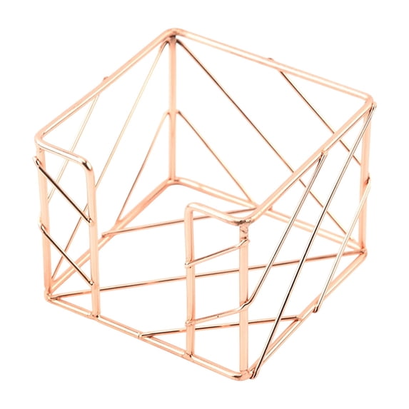 Geometric Memo Cube Holder, Post Note Dispenser And Desk Organizer, Acrylic Display Box For Home Office, Convenient Storage For Sticky Notes (Gold ,9.8*9.8)
