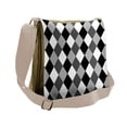 thumbnail image 1 of Geometric Messenger Bag, Black and White Rhombus, Unisex Cross-body, by Ambesonne, 1 of 2