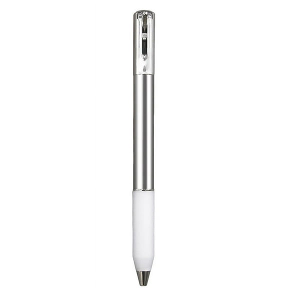 Geometric Metal Crinkle Pen Fidget, Stress Relief Metal Shape Shifting Switchpen, 0.5mm Retractable Gel Pen, Silver