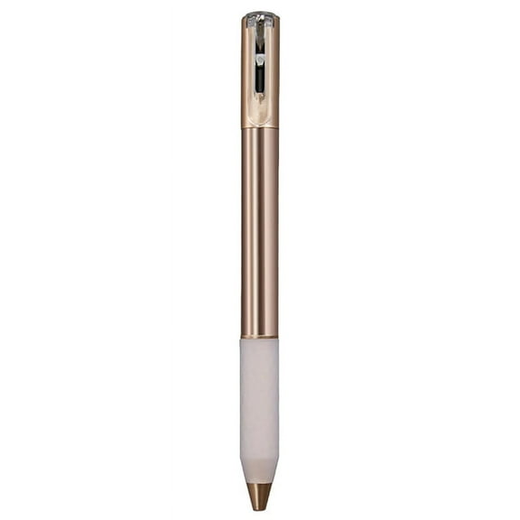 Geometric Metal Crinkle Pen Fidget,Stress Relief Metal Shape Shifting Switchpen,0.5mm Retractable Gel Pen,Champagne Gold