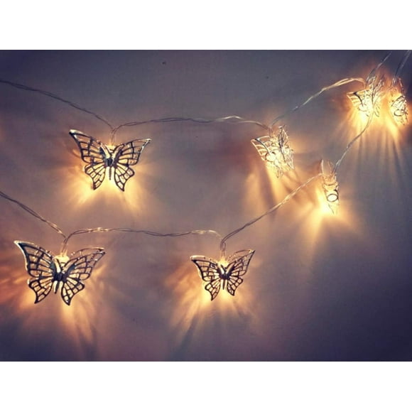 Geometric Metal Fairy String Lights, 3M 20LED Heart, Indoor & Outdoor, Warm White LED, Battery Operated