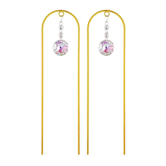 Geometric Metal Plant Climbing Structure With Light Catchers For Home Gardening Projects