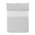 thumbnail image 1 of Geometric Microfiber Bedspread Set, Ethnic Inspired Shapes with Vertical Lines in Repeated Pattern, Soft Bedding Set with Pillow Shams & Comforter, 3 Sizes, Off White and Pale Taupe, by Ambesonne, 1 of 1