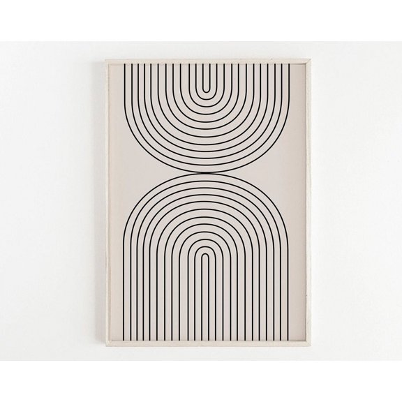 Geometric Mid Century Art Double Rainbow Arch Trending Now Prints Wall Art Abstract Poster Modern Decor Wall Art, Modern Wall Decor, 12x18 UNFRAMED