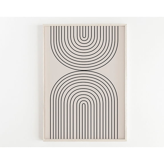 Geometric Mid Century Art Double Rainbow Arch Trending Now Prints Wall Art Abstract Poster Modern Decor Wall Art, Modern Wall Decor, 16x24 UNFRAMED