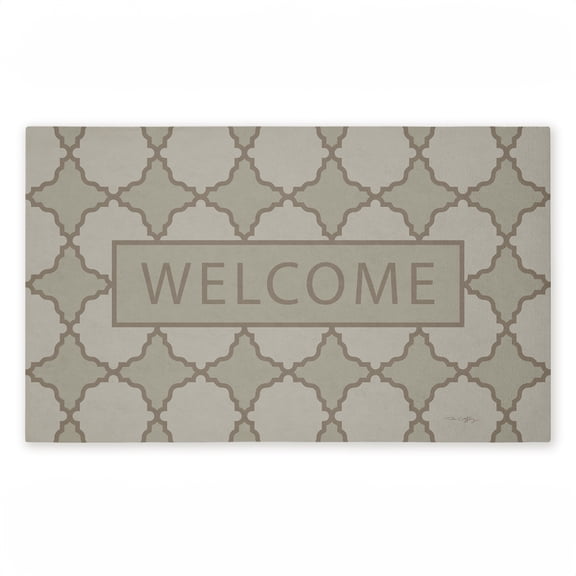 Geometric Mod Welcome Printed Outdoor Door Mat, design by Tim Coffey, 18"x30"