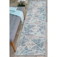 thumbnail image 1 of Geometric Modern 2'x7' Blue Runner Rug, 1 of 7