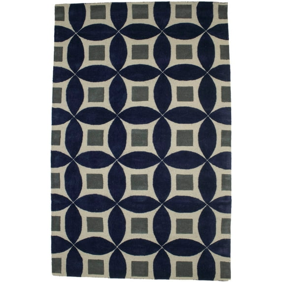 Geometric Modern 5X8 Hand-Tufted Rug