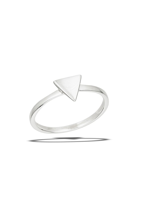 Geometric Modern Triangle Stacking Ring .925 Sterling Silver Band Jewelry Female Male Unisex Size 9