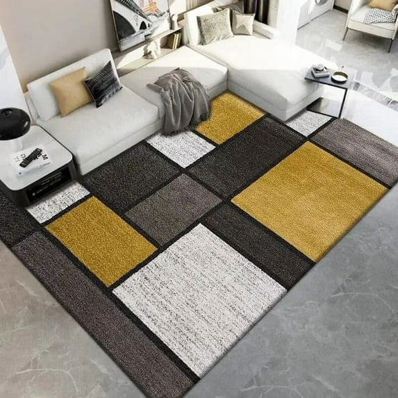 Geometric Modern carpets for living room Red Black Creativity Rugs Sofa Chair Beside Mat Light Luxury Rugs for Bedroom tapete