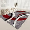thumbnail image 1 of Geometric Modern carpets for living room Red Black Creativity Rugs Sofa Chair Beside Mat Light Luxury Rugs for Bedroom tapete, 1 of 5